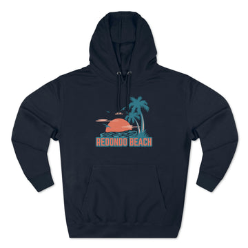 Buy navy Premium Redondo Beach, California Hoodie - Palm Tree Unisex Sweatshirt