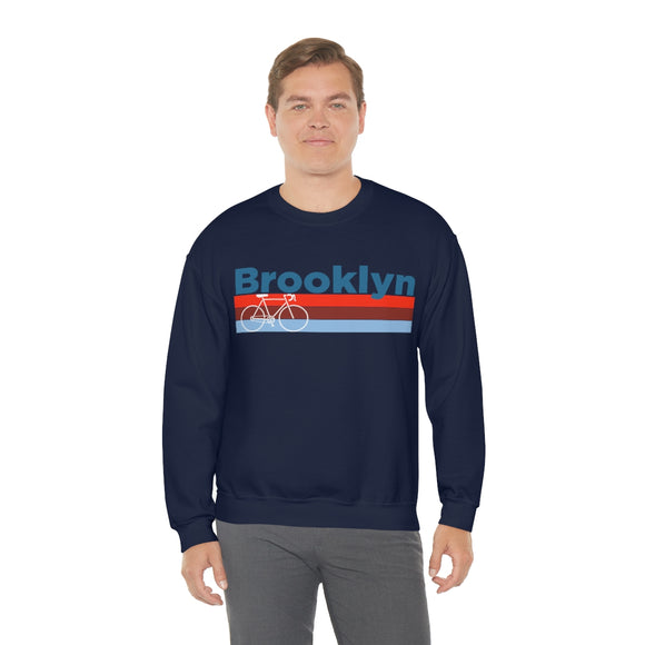 Brooklyn, New York Sweatshirt Retro Bike - Unisex Adult Crewneck Brooklyn Sweatshirt
