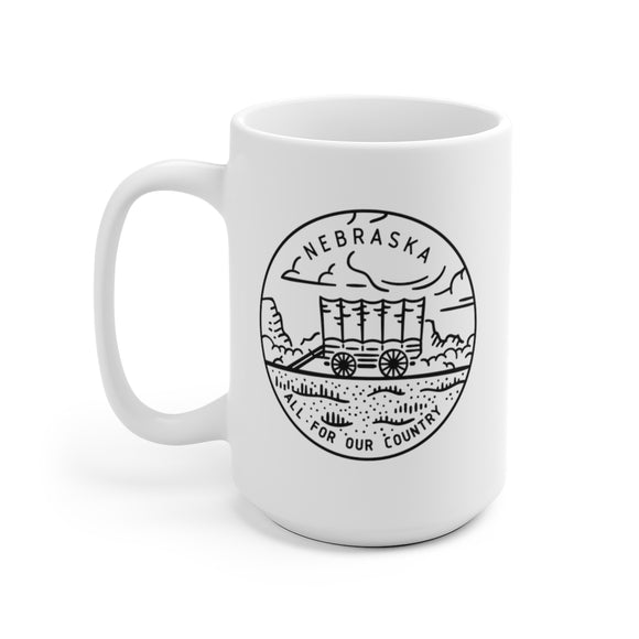 Nebraska Mug - State Design White Ceramic Nebraska Mug (11oz & 15oz)