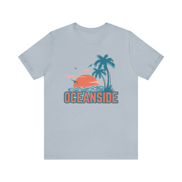 Oceanside, California T-Shirt - Retro Palm Tree & Beach Unisex Oceanside Shirt