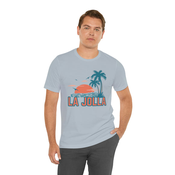 La Jolla, California T-Shirt - Retro Palm Tree & Beach Unisex La Jolla Shirt