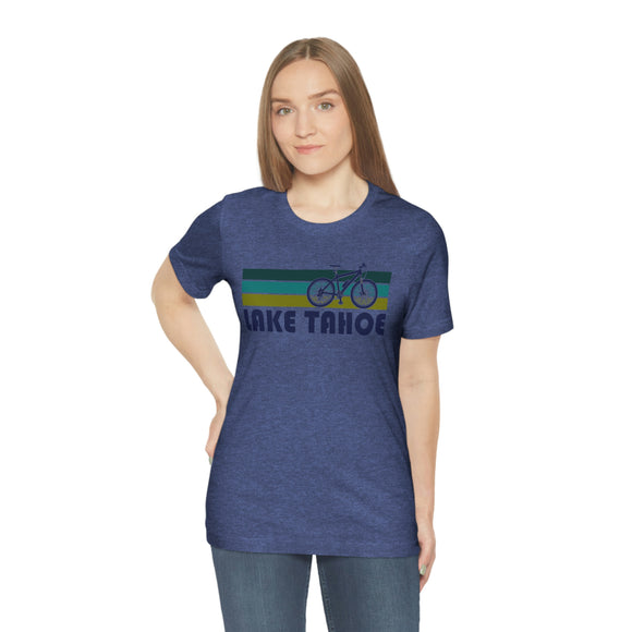 Lake Tahoe T-Shirt - Retro Mountain Bike Adult Unisex Lake Tahoe, Idaho T Shirt