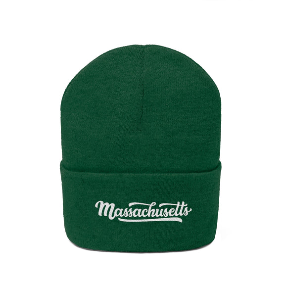 Massachusetts Beanie - Adult Hand Lettered Embroidered Massachusetts Knit Hat
