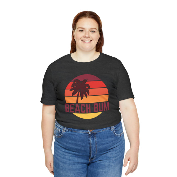 Beach Bum T-Shirt - Retro Palm Tree Unisex Beach Bum Shirt