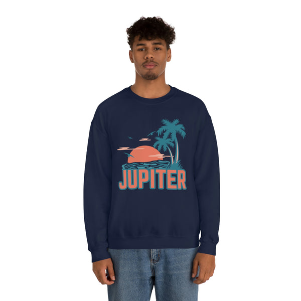 Jupiter, Florida Sweatshirt - Unisex Retro Palm Tree Crewneck Jupiter Sweatshirt