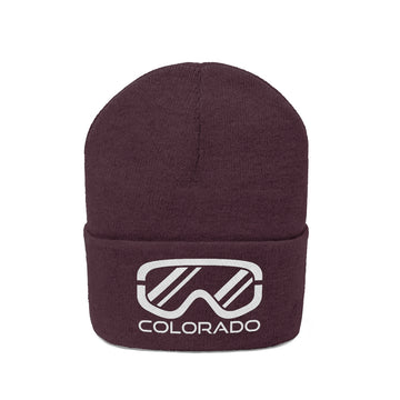 Colorado Knit Beanie - Adult Embroidered Ski Goggles Colorado Knit Hat - 0