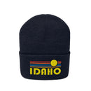 Idaho Beanie - Adult Embroidered Retro Sunset Idaho Knit Hat-10
