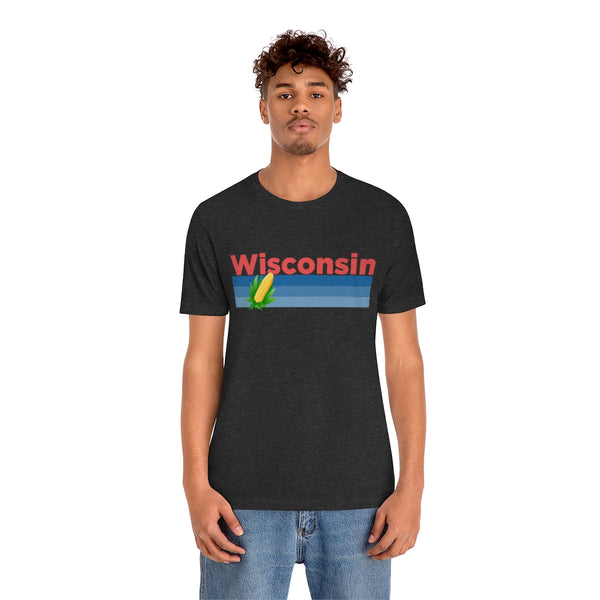 Wisconsin T-Shirt - Retro Corn Unisex Wisconsin Shirt