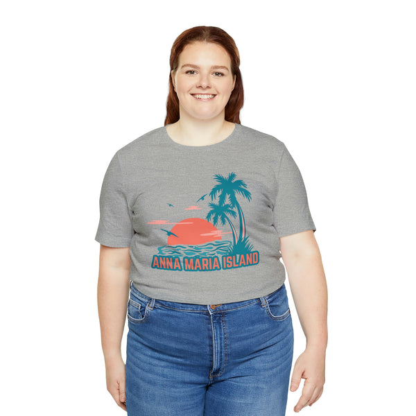 Anna Maria Island, Florida T-Shirt - Retro Palm Tree & Beach Unisex Anna Maria Island Shirt