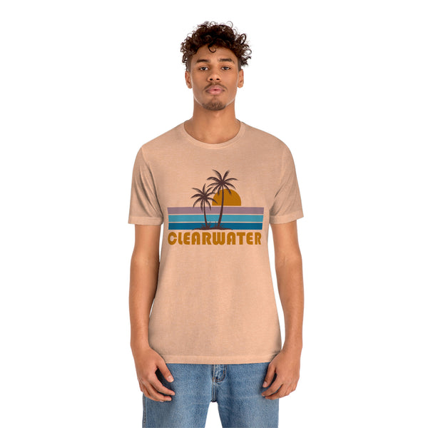 Clearwater, Florida T-Shirt - Retro Palm Tree Unisex Clearwater Shirt