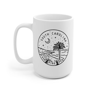South Carolina Mug - State Design White Ceramic South Carolina Mug (11oz & 15oz)