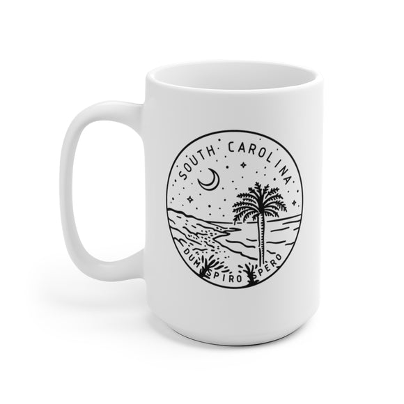South Carolina Mug - State Design White Ceramic South Carolina Mug (11oz & 15oz)