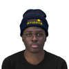 Atlanta, Georgia Beanie - Adult Embroidered Retro Sunset Atlanta Knit Hat