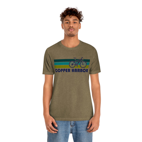 Copper Harbor T-Shirt - Retro Mountain Bike Adult Unisex Copper Harbor, Michigan T Shirt