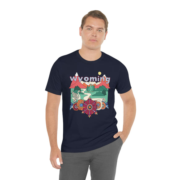 Wyoming Shirt, Wyoming Retro T-Shirt, Hippie Style Wyoming tee, Wyoming Mountain Shirt