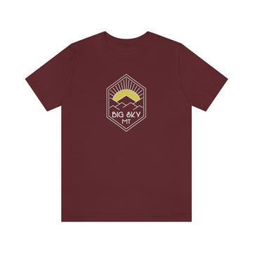 Buy maroon Big Sky, Montana T-Shirt - Sun Unisex Big Sky Shirt