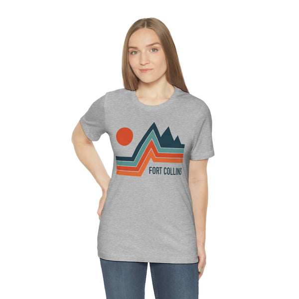 Fort Collins, Colorado T-Shirt - Retro Mountain Unisex Fort Collins Shirt