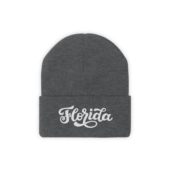 Florida Beanie - Adult Hand Lettered Embroidered Florida Knit Hat