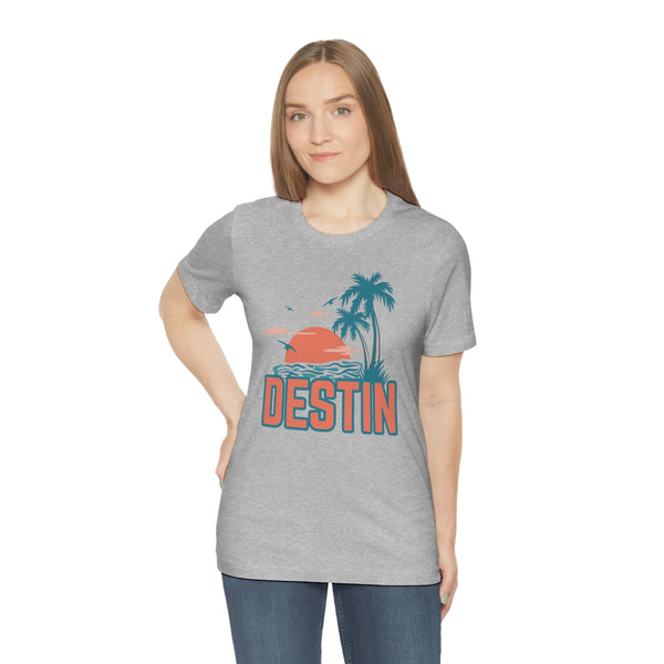 Destin, Florida T-Shirt - Retro Palm Tree & Beach Unisex Destin Shirt