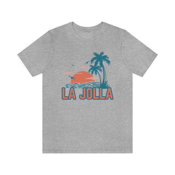 La Jolla, California T-Shirt - Retro Palm Tree & Beach Unisex La Jolla Shirt