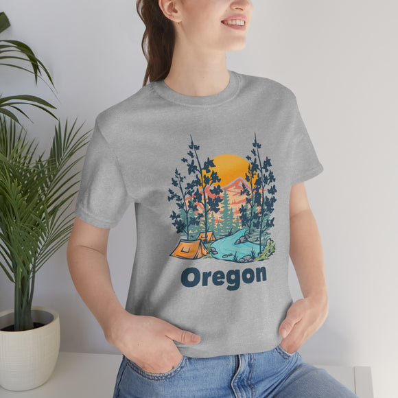 Oregon T-Shirt - Mountain Illustration Unisex Oregon Shirt