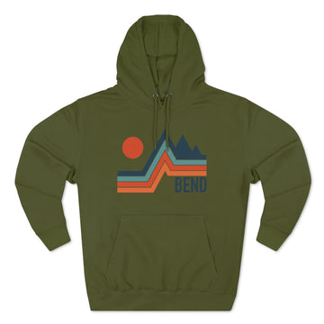 Buy army-green Premium Bend, Oregon Hoodie - Retro Unisex Sweatshirt