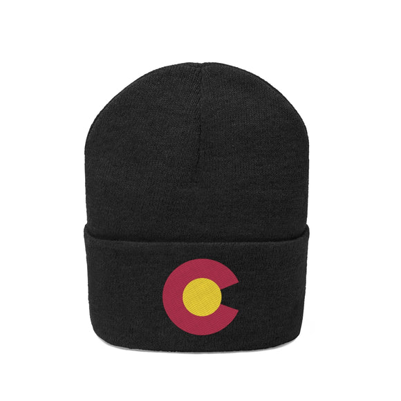 Colorado Beanie - Adult Embroidered Colorado Flag Knit Hat
