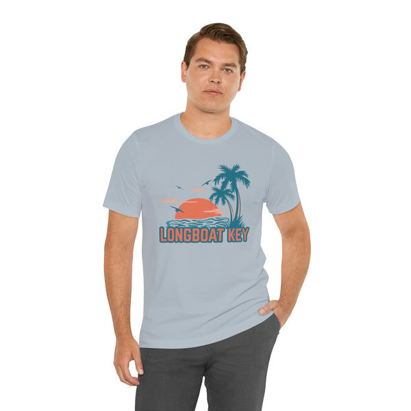 Longboat Key, Florida T-Shirt - Retro Palm Tree & Beach Unisex Longboat Key Shirt