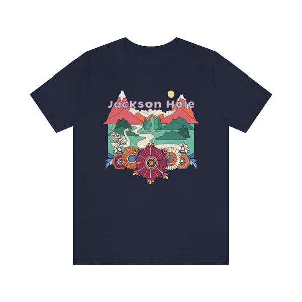 Jackson Hole T-Shirt - Retro Mountain / Hippie Style Jackson Hole, Wyoming Shirt