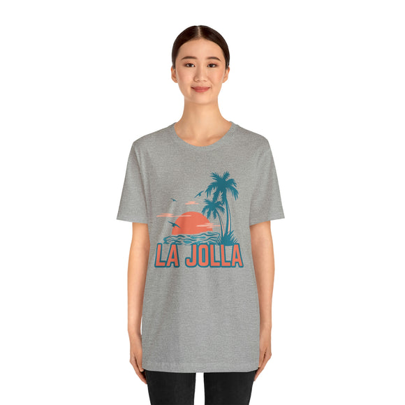 La Jolla, California T-Shirt - Retro Palm Tree & Beach Unisex La Jolla Shirt