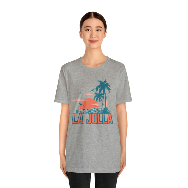 La Jolla, California T-Shirt - Retro Palm Tree & Beach Unisex La Jolla Shirt