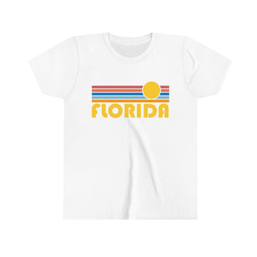 Florida Youth T-Shirt - Retro Sun Florida Kid's TShirt - 0