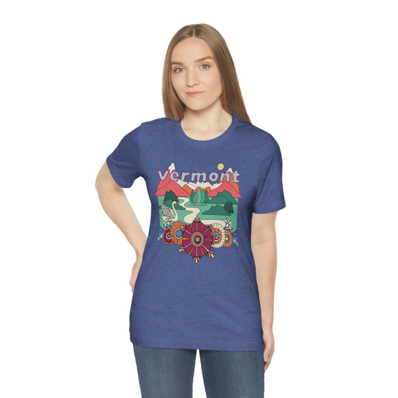Vermont Shirt, Vermont Retro T-Shirt, Hippie Style Vermont tee, Vermont Mountain Shirt