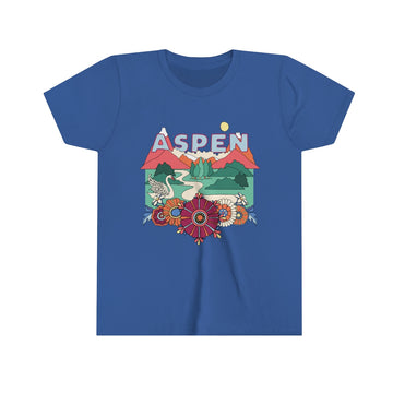 Buy true-royal Aspen Youth T-Shirt - Boho Colorado Kid's TShirt