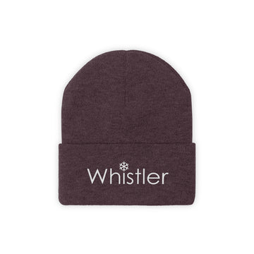 Buy maroon Whistler BC, Canada Beanie Snowflake - Embroidered Whistler Knit Hat