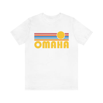 Buy white Omaha, Nebraska T-Shirt - Retro Sun Unisex Omaha T Shirt