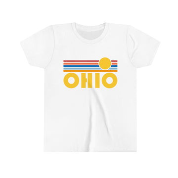 Ohio Youth T-Shirt - Retro Sun Ohio Kid's TShirt - 0