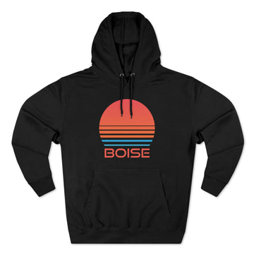 Buy black Premium Boise, Idaho Hoodie - Retro 80s Unisex Sweatshirt