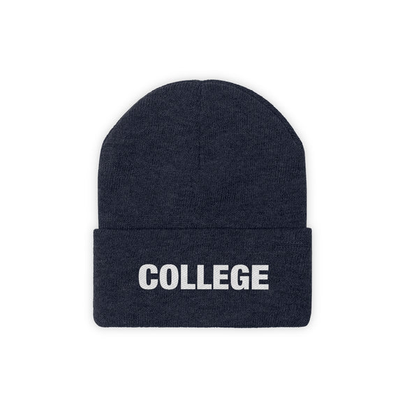 College Beanie - Adult Embroidered College Knit Hat