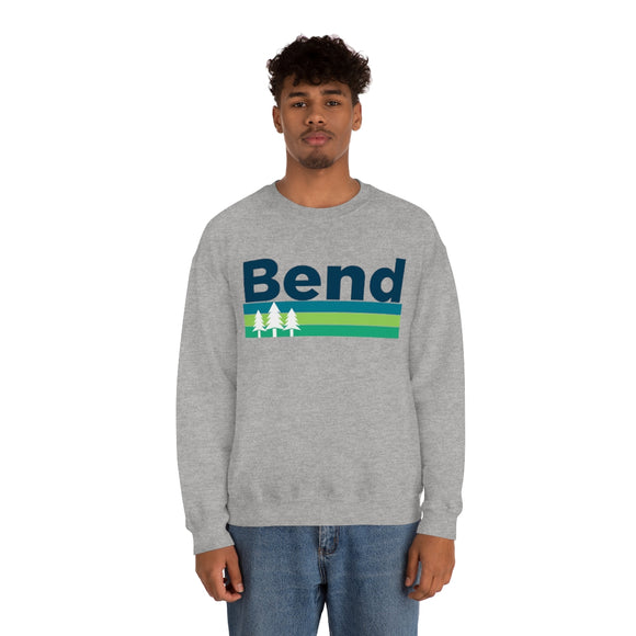Bend, Oregon Sweatshirt - Retro Trees Unisex