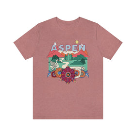 Aspen T-Shirt - Retro Mountain / Hippie Style Aspen, Colorado Shirt