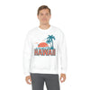Hawaii Sweatshirt - Unisex Retro Palm Tree Hawaii Crewneck Sweatshirt