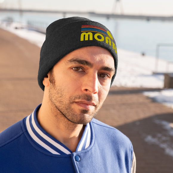 Moab, Utah Beanie - Adult Embroidered Retro Sunset Moab Knit Hat