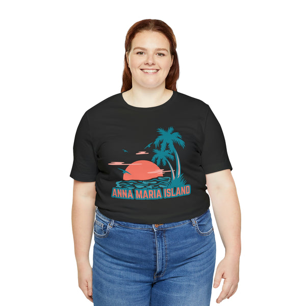 Anna Maria Island, Florida T-Shirt - Retro Palm Tree & Beach Unisex Anna Maria Island Shirt