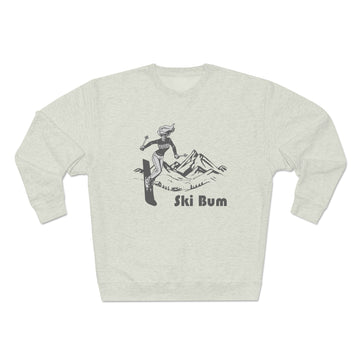 Buy oatmeal-heather Premium Ski Bum Crewneck Sweatshirt - Retro Unisex Sweatshirt