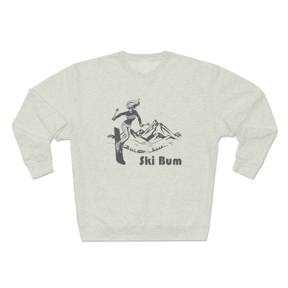Premium Ski Bum Crewneck Sweatshirt - Retro Unisex Sweatshirt