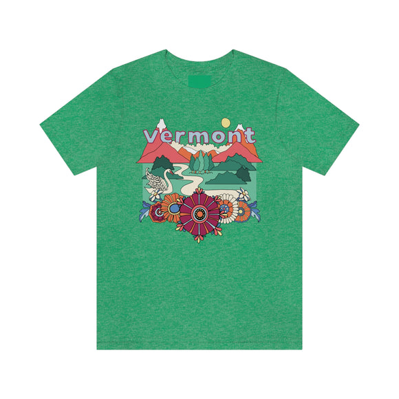 Vermont Shirt, Vermont Retro T-Shirt, Hippie Style Vermont tee, Vermont Mountain Shirt