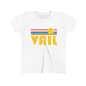 Vail Youth T-Shirt - Retro Sun Colorado Kid's TShirt
