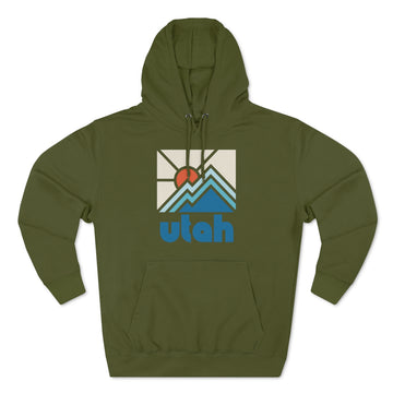 Buy army-green Premium Utah Hoodie - Min Mountain Unisex Sweatshirt