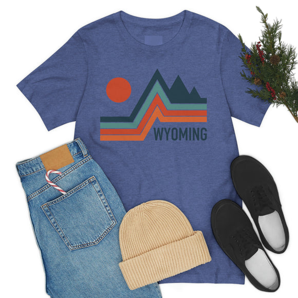 Wyoming T-Shirt - Retro Mountain Unisex Wyoming Shirt